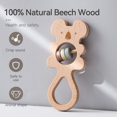 Mamamamihome Sơ Sinh Kola Lục Lạc Đồ Chơi Bé Cảm Giác Phát Triển Sớm Đồ Chơi Nhai Bằng Gỗ (Phiên Bản Nâng Cấp)