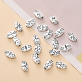 St. kunkka 10-20 chiếc hợp kim miếng đệm hạt retro hình bầu dục in miếng đệm hạt cho diy vòng tay vòng cổ làm