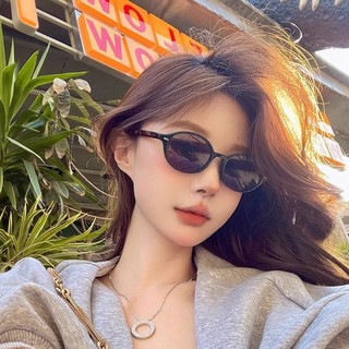👓️Amigoa👓️ Kính Mát Gọng oval Chống Ánh Sáng Xanh y2k Họa Tiết Da Báo Thời Trang Cho Nữ