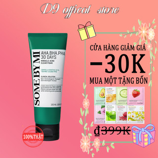 Sữa Rửa Mặt Some By Mi AHA-BHA-PHA 30 Days Miracle Acne Clear Foam Làm Sạch Sâu Cho Da Dầu Mụn nhạy cảm 100ml