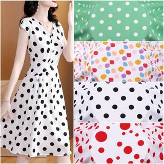 In họa tiết chấm bi 100% vải Cotton dệt trơn