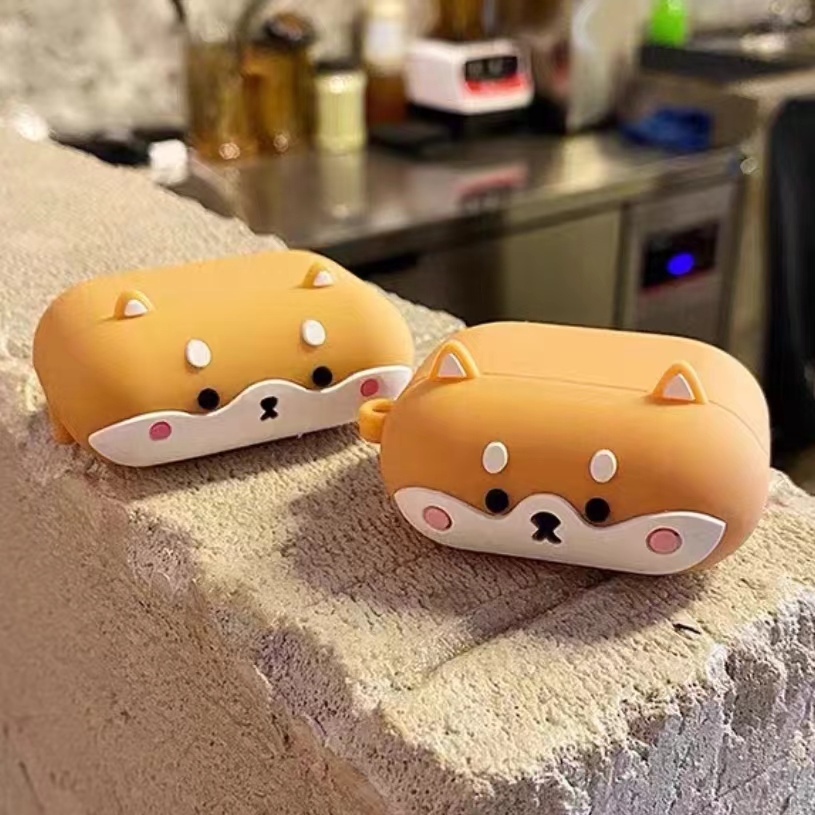 Ốp lưng hình chó nâu Shiba Inu Airpod Pro3 Airpod Pro2 Vỏ tai nghe silicon mềm chống sốc Tương thích