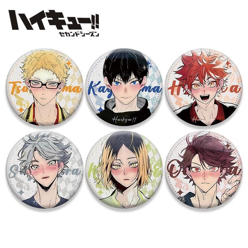 Anime Haikyuu Tinplate Kim Loại Huy Hiệu Pin Anime Ngoại Vi Sưu Tập Quà Tặng