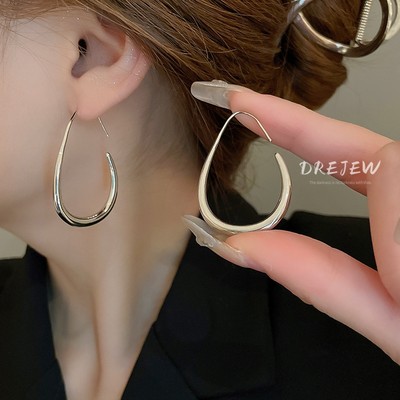DREJEW Bông tai thả nước sáng bóng xuyên biên giới phong cách mới đơn giản dành cho nữ Châu Âu và Mỹ thích hợp nhẹ nhàng sang trọng khí chất móc tai thời trang bông tai cao cấp