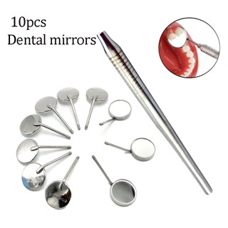 [Hàng mới về] Set 10 gương nha khoa kèm tay cầm bằng thép không gỉ