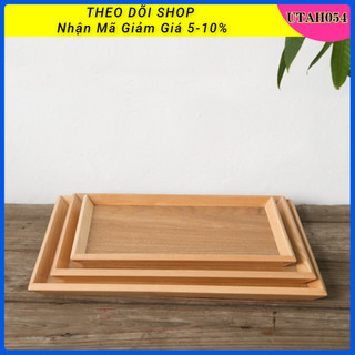 Khay gỗ / Mâm gỗ hình chữ nhật đựng chén trà cà phê decor chụp ảnh cho bữa tiệ