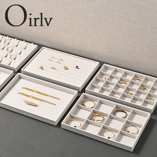 Oirlv khay trưng bày trang sức / đồng hồ / nhẫn bằng vải lanh p002