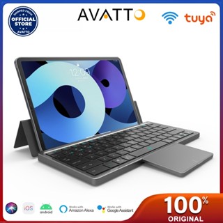 Avatto 3 Kênh Di Động Không Dây Bluetooth 5.2 Bàn Phím Máy Tính Bảng Có Touchpad Có Thể Gập Lại Dành Cho Windows Android IOS ipad Điện Thoại