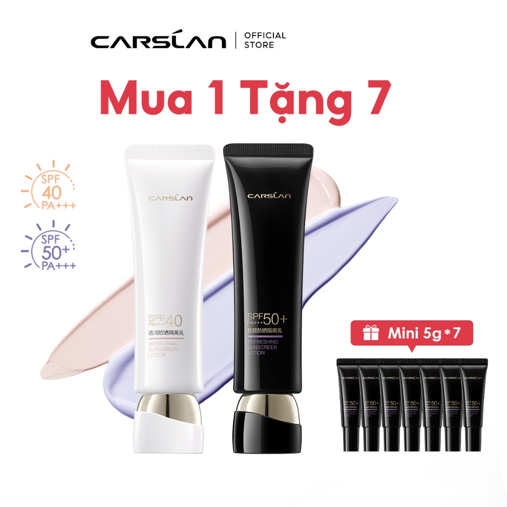 Kem chống nắng nâng tone dưỡng da Refresh Carslan Primer kem lười Kem Lót 3 trong 1 35g SPF 50 + PA + + +