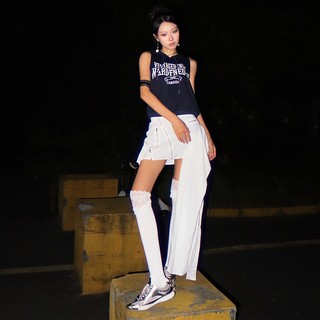 Weird Puss Lạ Puss Váy Thường Ngày Phù Hợp Với Skinny Có Mũ Tắt Tay Chữ Chắc Chắn Hình Dạng Không Đều Váy Đa Năng Không Khí Phong Cách 2024 Mới