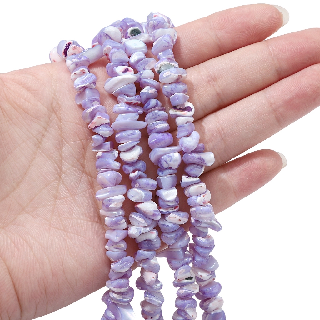 Tự Nhiên Móng Ngựa Ốc Hạt Không Đều Phù Hợp Tấm Nhân Tạo Màu Phẳng Hạt DIY Handmade Vật Liệu Trang Sức
