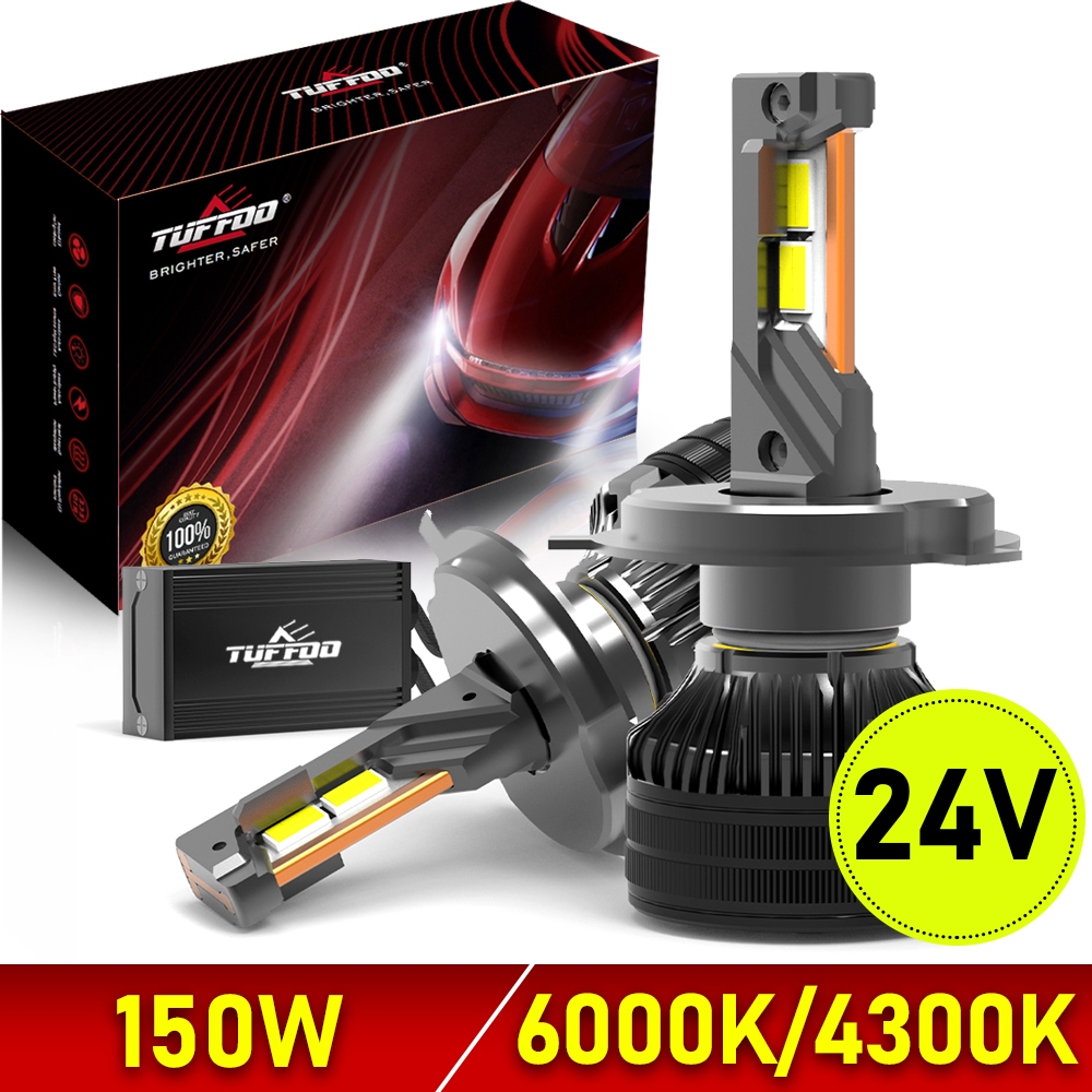 TUFFOO 1 Cặp Bóng Đèn Pha LED 24V 150W 30000LM Cho Xe Tải / Xe Tải H4 / H7 / H1 6000K Trắng 4300K Và