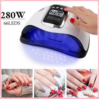 Nail World Máy hơ gel SUN X11 MAX Đèn uv móng tay 280W Máy hơ móng tay UV/LED 66 Leds máy hơ gel cầm tay