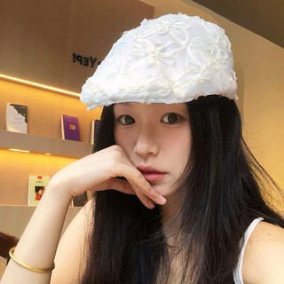 Niche thiết kế gạc phía trước mũ nữ mùa hè thoáng khí thời trang hoa newsboy mũ thể hiện mặt mũ nồi nhỏ