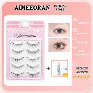  💖Sẵn sàng vận chuyển+COD💖Set 5 cặp lông mi giả AIMEEORAN tự nhiên tái sử dụng kèm keo dán tiện lợi 