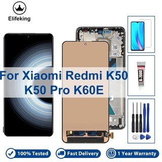 100% Đã thử nghiệm cho Xiaomi Redmi K50 K50 Pro K60E Màn hình LCD Bộ phận lắp ráp số hóa màn hình cảm ứng với các công cụ sửa chữa miễn phí