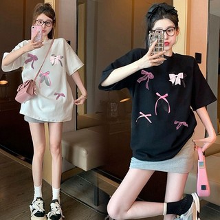 🔥có hàng sẵn🔥Áo Thun Nữ Nơ Giãn Phong Cách Dễ Thương Năng Động