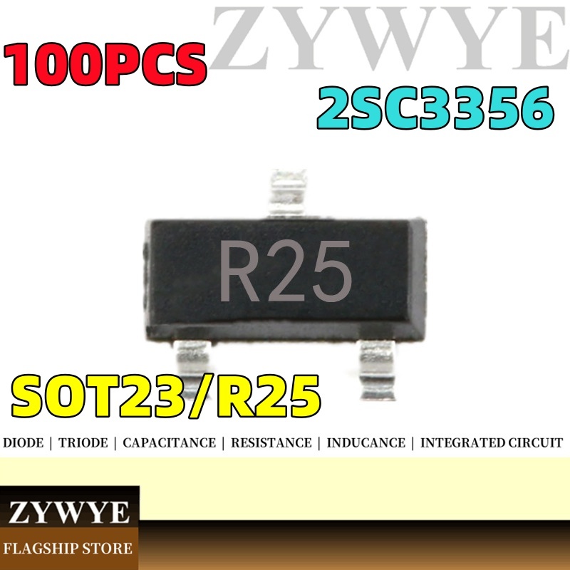 100 Chiếc 2SC3356 Triode R25 Triode Patch Bộ Khuếch Đại Tần Số Cao Transistor Lụa In R25 SOT23-3