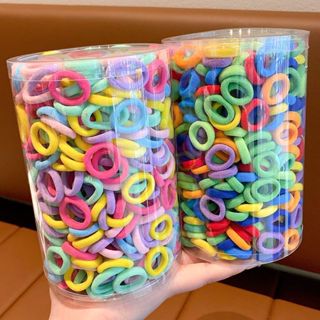 Set 300 / 100 Dây Buộc Tóc Đuôi Ngựa Co Giãn Thời Trang Hàn Quốc Cho Bé Gái