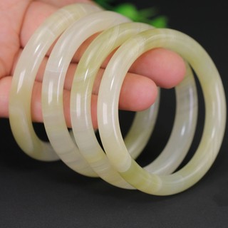 Vòng tay ngọc bích tự nhiên Vòng tay ngọc bích Ice Silk Thanh tròn Ánh sáng vàng Ánh sáng xanh Đá ngọc bích
