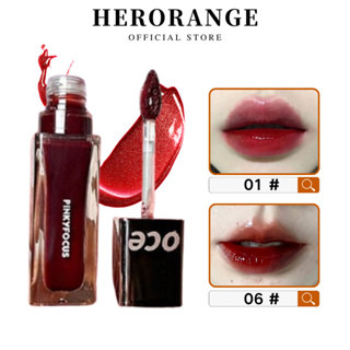 pinkyfocus Son BLACKROUGE 6 màu Gương nước ánh sáng môi tráng men