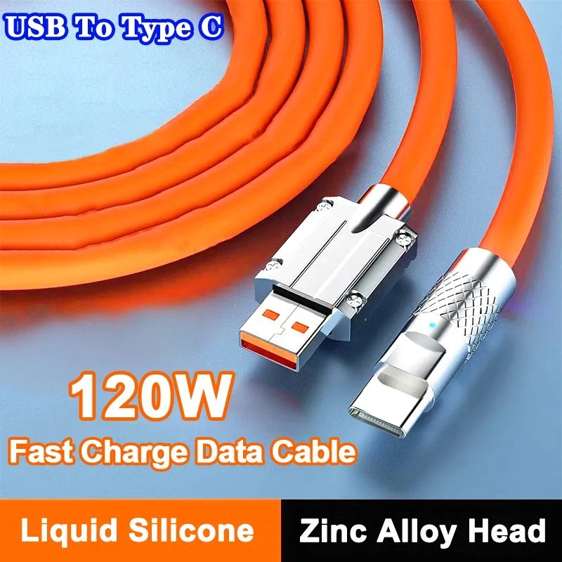 Dây Cáp Sạc Nhanh Usb Loại C Bằng Silicone 120W 6A 120W