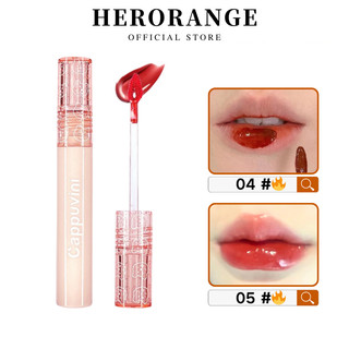 Son bóng herorange dưỡng ẩm chống thấm nước không dính màu sắc tươi tắn thiêt kế gấu hồng