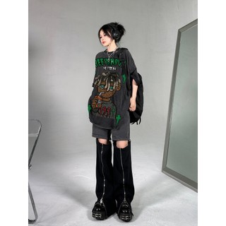 local brand ZEVILL áo Vintage phông nữ mới nhất hè 2024. áo phông bigsize in hoạt hình. áo thun nữ form rộng unisex 100%Cotton. Mã kiểu dáng Y1632