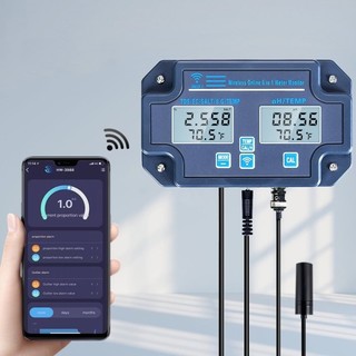 Máy kiểm tra chất lượng nước đa thông số ứng dụng điều khiển từ xa ph ec tds muối s.g đồng hồ đo nhiệt độ trực tuyến màn hình