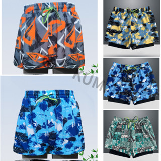 Quần bơi nam 2 lớp, dáng boxer, dành cho người lớn, nhanh khô, chống lộ, phù hợp cho bơi lội, đi biển, tắm suối khoáng