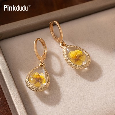 Trong Suốt Hoa Vĩnh Cửu Thả Bông Tai Thời Trang Hình Học Tròn Tòn Ten Bông Tai Trang Sức Quà Tặng Cho Nữ PD1946