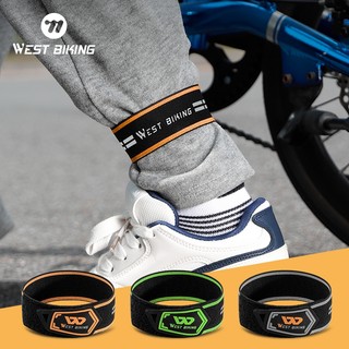 WEST BIKING Dây Chân Xe Đạp Co Giãn Quần Phản Quang Dây Buộc Chân Chống Trượt Có Thể Điều Chỉnh Dây Đai Thiết Bị Đi Xe Đạp