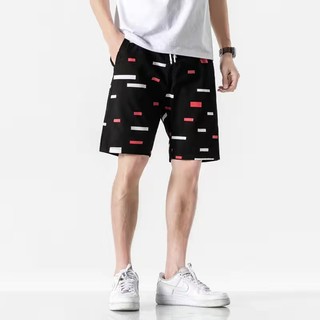  LIVE GREAT Quần đi biển rộng rãi mùa hè dành cho nam Quần short in hình năm điểm 