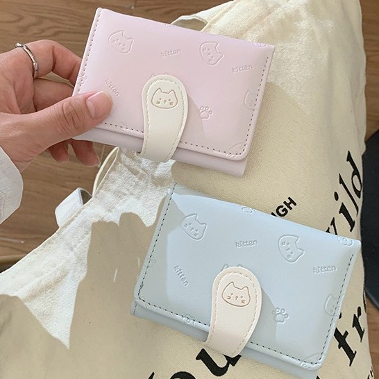Mr.puffer Ví Nữ ins Ví Nhỏ Nữ Cao Cấp Gấp Ví Ngắn Túi Ly Hợp