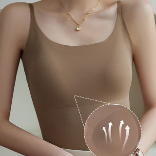 YIBEIKA Mùa Xuân 2024 Mùa Hè Sling Đẹp Lưng Áo Ngực Một Mảnh Bên Trong Mặc Mỏng Hơn Nhìn Liền Mạch Áo Vest Có Miếng Lót Ngực