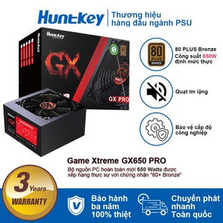 Bộ cấp nguồn máy tính Huntkey GX-PRO Series GX650 GX750 PRO 650W & 750W ATX Standard PSU 80 Plus được chứng nhận BRONZE, Nguồn điện PC được xếp hạng thực sự với dây AC 
