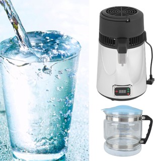 Máy chưng cất nước 750W Máy chưng cất mặt bàn 4L Máy làm nước cất bằng thép không gỉ có hộp đựng thủy tinh Nhiệt độ đơn
