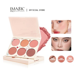 Bảng phấn má hồng IMAGIC 6 màu tự nhiên chống thấm nước