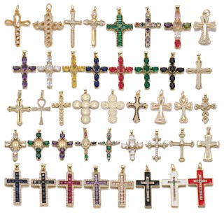 Lãng Mạn Zircon Chúa Giêsu Thánh Giá Quyến Rũ Quyến Rũ Cho Đồ Trang Sức Làm Đồ Dùng Chữ Thập Mặt Dây Kết Nối DIY Phụ Kiện Dây Chuyền