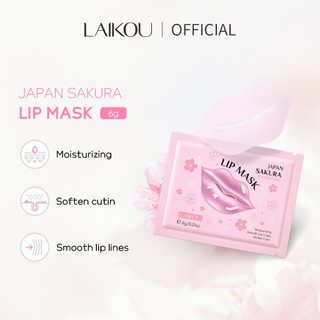Mặt nạ môi Laikou chiết xuất hoa anh đào dưỡng ẩm làm sáng đường viền môi 6g
