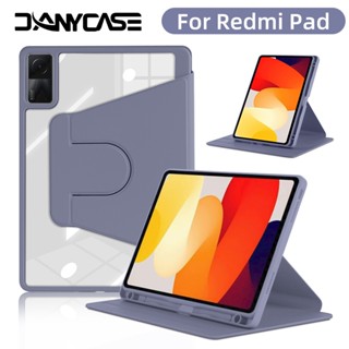 360 ° Vỏ xoay trong suốt cho Xiaomi Redmi Pad Pro 12.1 '' Redmi SE 11inch 2023 Vỏ có giá đỡ bút
