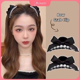 Vải Ngọc Trai Nơ Tóc Nữ Bên Nổ Kẹp Phong Cách Hàn Quốc Ins Đơn Giản Retro Tính Khí Kẹp Tóc Kẹp Tóc Phụ Kiện Tóc