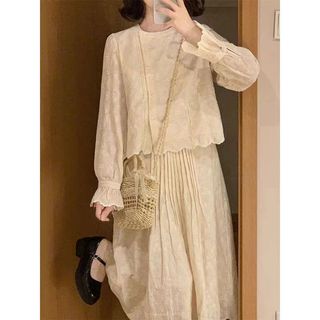 Qianqian Truyền Thống Quần Áo Khuyến Mãi Công Nghiệp Nặng Cao Cấp Rỗng Thêu Hoa Dài Phiên Bản Hàn Quốc Chữ a Đầm Dài Mắt Cá Chân Mùa Hè Tuổi Mới @