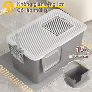 Nhà vệ sinh cho mèo size lớn- Nhà vệ sinh 2 cửa chống văng cát