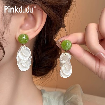Thanh Lịch Xanh Tròn Thả Bông Tai Thời Trang Hình Học Nhẹ Nhàng Tòn Ten Bông Tai Trang Sức Quà Tặng Cho Nữ PD1953