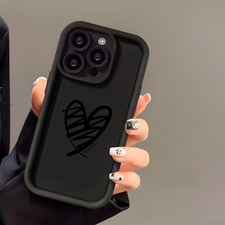 Ốp điện thoại và dây buộc Line love, Tương thích với iPhone 15 14 Pro Max 13 12 MINI XS X XR 6S 7 11 8 PLUS SE 2020, Vỏ bọc toàn bộ ống kính Silicon mềm