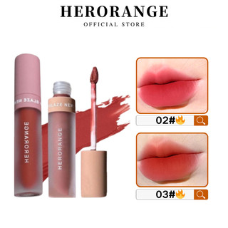  Herorange Velvet Matte Nhẹ Mềm Môi Bùn Chống Thấm Nước Bền Mềm Sương Mù Màu Mờ Lâu Dài Son Môi Glaze Son Môi 
