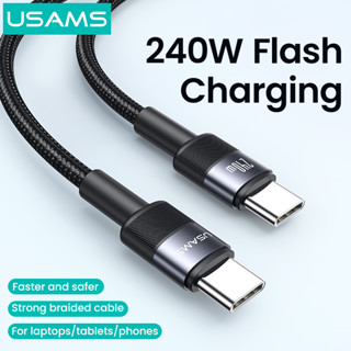 Usams USB C sang USB Type C cho Samsung iPhone 15 PD 240W 60W Loại C Cáp Cho MacBook Laptop Sạc Nhanh 4.0 USB-C Sạc USB Nhanh