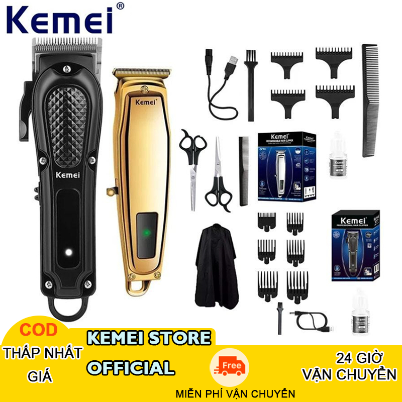 Kemei Tông Đơ Cắt Tóc Sạc Cắt Tóc Dao Cạo Tông Đơ Cắt Tóc Không Dây KM-1071 & KM-1312 Bộ Tông Đơ Cắt