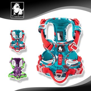 TRUELOVE Không Kéo Chó Dây Có Thể Điều Chỉnh An Toàn Nylon Nhỏ Vừa Lớn Thú Cưng Chó Vest Có Đệm Phản Quang Ngoài Trời Cho Chó Điều Khiển Dây Xích Thú Cưng